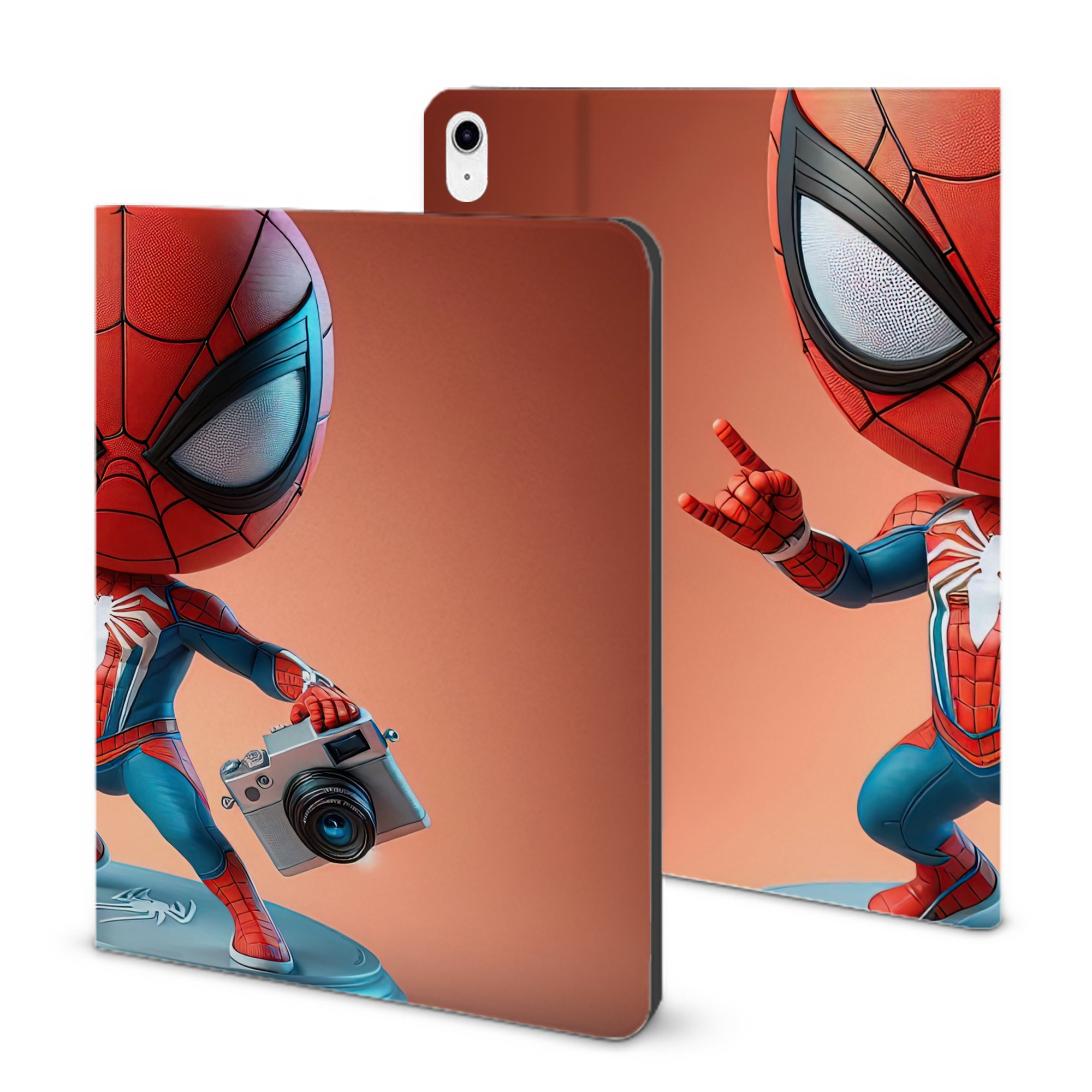 （画像用） Spider Man スパイダーマン IPad ケース ブック型 PUレザー TPU 耐衝撃 軽量 薄型 ペン収納なし 全面保護 IPad 各モデル対応